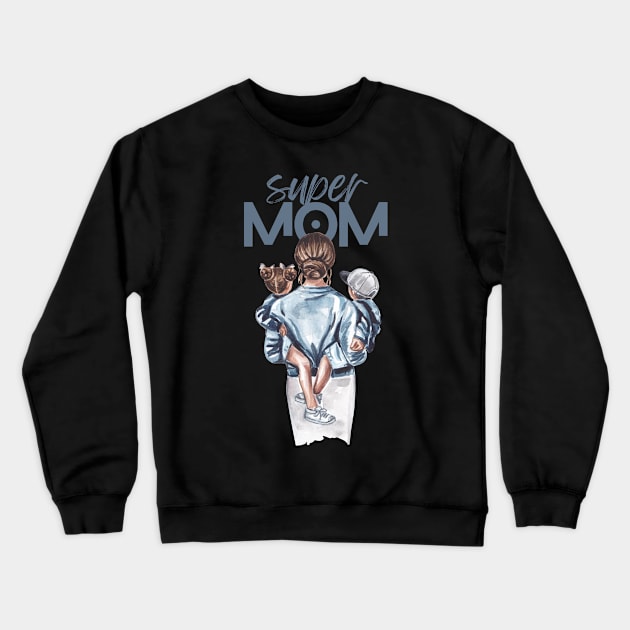 Super Mom Crewneck Sweatshirt by Helen Morgan